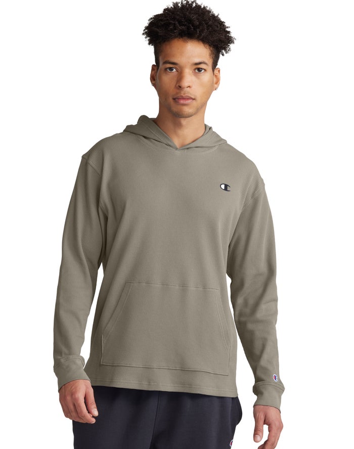 Champion Mens Hoodie NZ - Waffle Dark Khaki ( 5316-MTBEU )